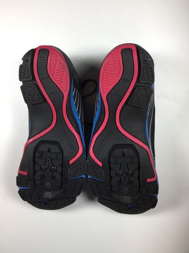 Shimano SPD Cycling Shoes With Sneaker Conversion Black/Blue Womens EU 37 US 5.5 - Picture 3 of 4