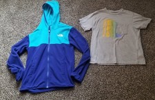 The North Face Blue Full Zip Jacket Sz M and Shirt Boy's Size L