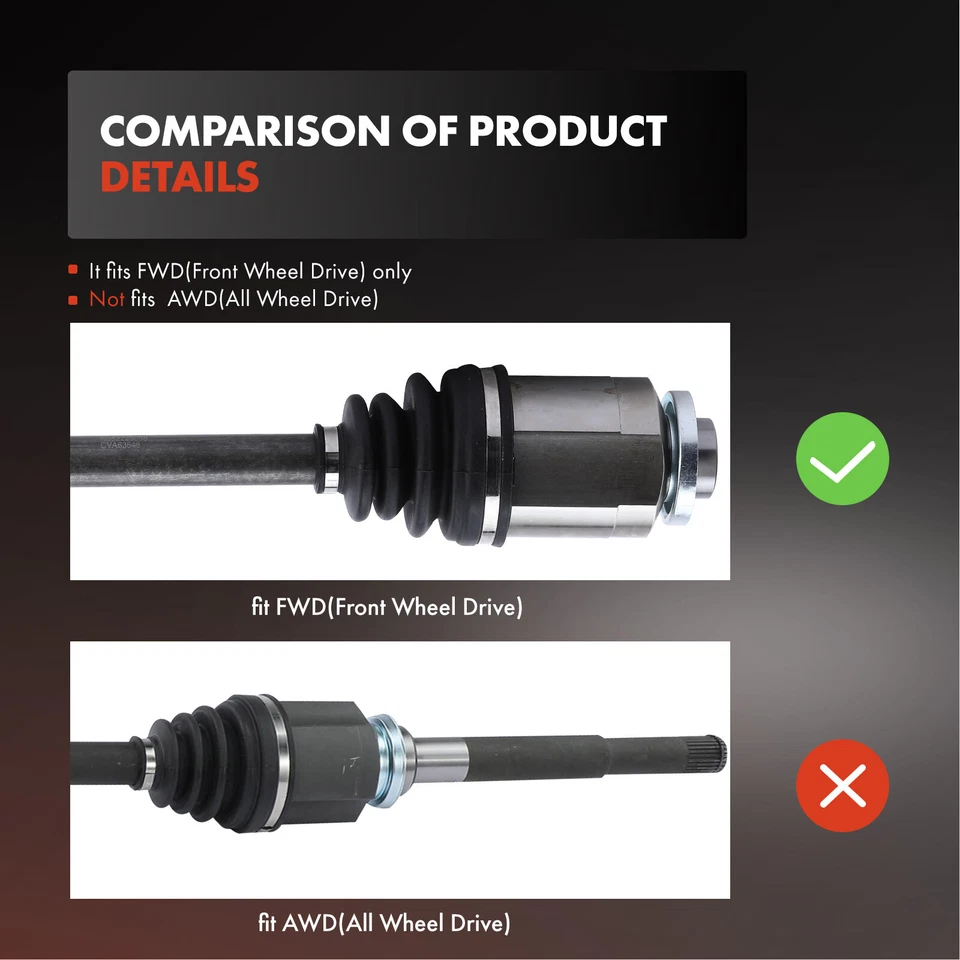 Conjunto de eixo dianteiro CV passageiro para Mitsubishi Outlander 2009-2011 L4 2.4L FWD - Imagem 2 de 4