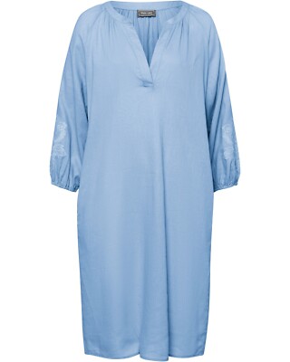 White Label Kleid mit Ärmelstick midi Midikleider V-Ausschnitt Kragenlos Geblümt