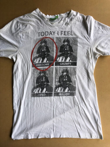 Star Wars Darth Vader Today I Feel Awesome B&W Lucasfilm UNISEX Large T-Shirt. - Picture 1 of 24