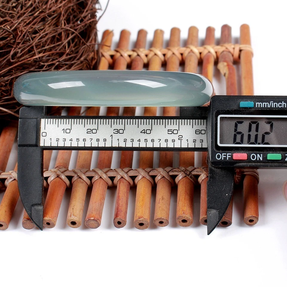 Brazalete Brazalete Cian Aceite Hielo Calcedonia Ágata Natural Certificado 60MM AAA Foto 4 de 4