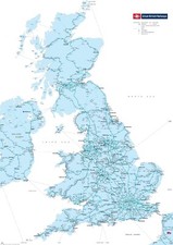 UK TRAIN MAP (RAIL PASSENGER NETWORK) 2025  Size A0 Encapsulated