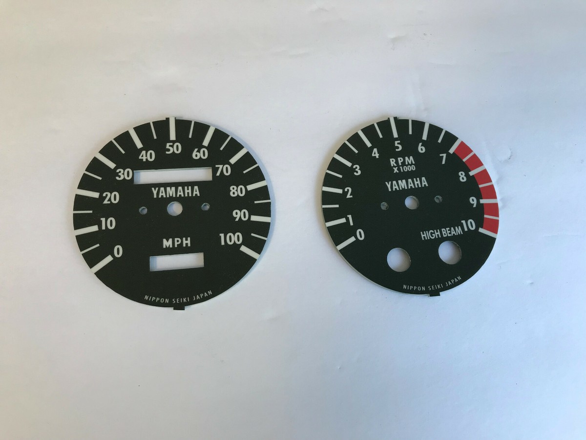 Yamaha DT250, DT400 tachometer and speedometer face plates