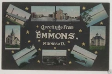 1910 era Emmons Minnesota Multi View postcard 