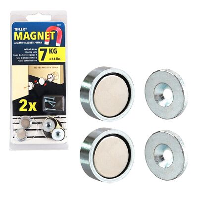 Tifler Türschnapper, magnetisch, zum bündigen Versenken, 16 mm, 2 Stück Magnete