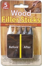 Wood Filler Sticks 5 Pack Hides Repairs Scratches and Flaws on Floors and Furnit