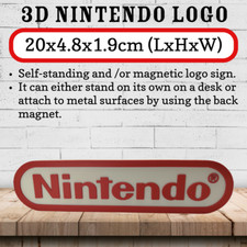 Decorative Self Standing & Magnetic NINTENDO 3D Printed Logo Display Desk Shelve