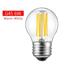 1/4/6pc LED Vintage Retro Bulb 110V G45 4W 6W Edison Filament Bulb Dimmable