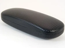 NEW Hard Clam Shell Eyeglasses Glasses Black Case w/ Cleaning Cloth 160x60x39mm