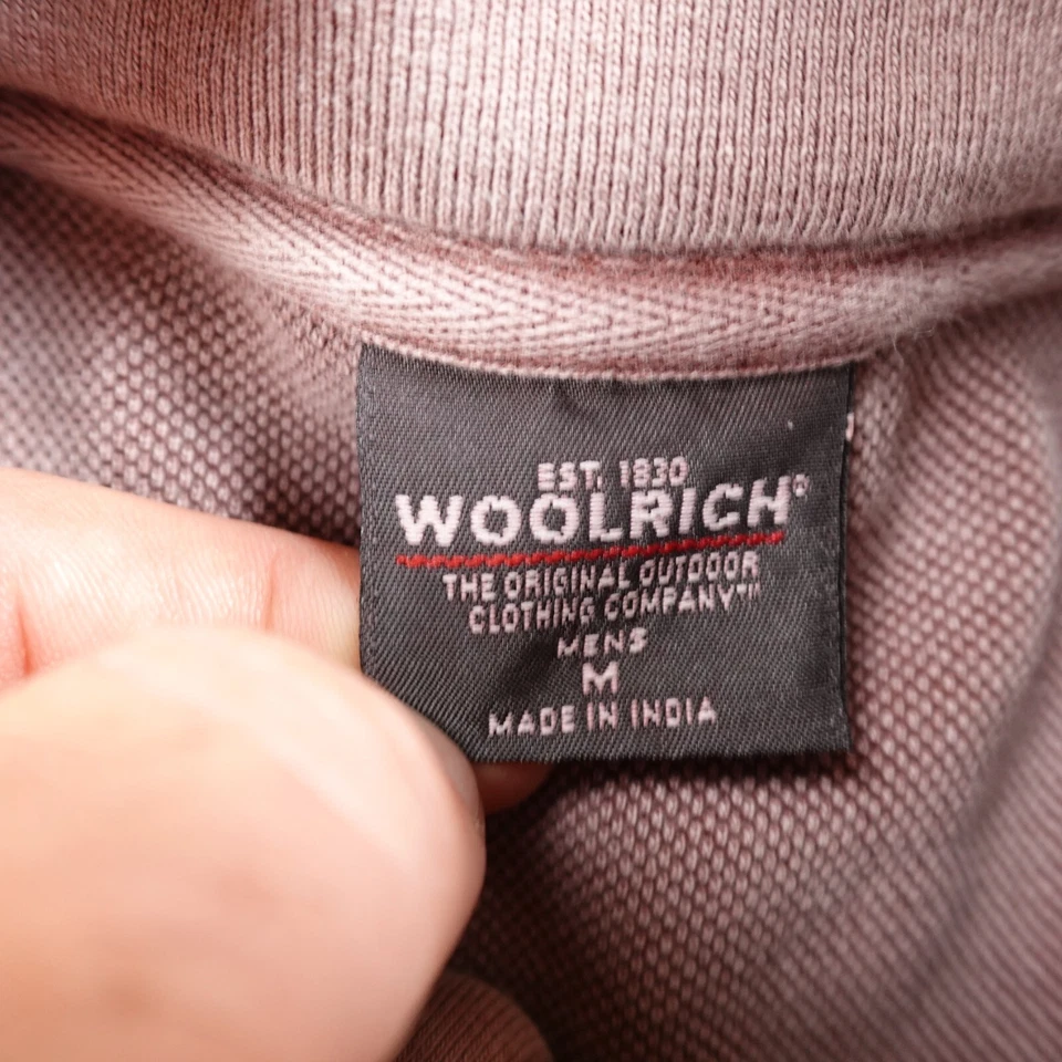 Woolrich Sweater Mens M Red Purple Pullover Elbow Patch Zip Sweatshirt Jacket - Image 4 of 4