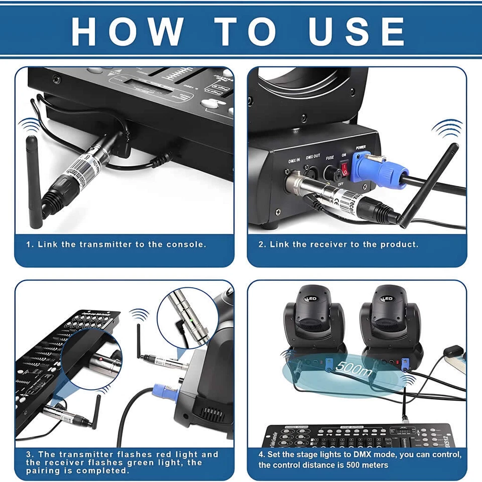 Wifi 2.4G DMX512 Wireless Transmitter Receiver Stage Lights Remote Control Parts - Image 3 of 4