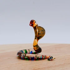 Cobra Colorful Hand Blown Glass Small Figurine Home Decor Best Gift