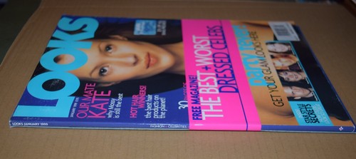 Looks Magazine January 1999 Kate Moss & Best + Worst Dressed Celebs 2-Pack RARE - Picture 2 of 3