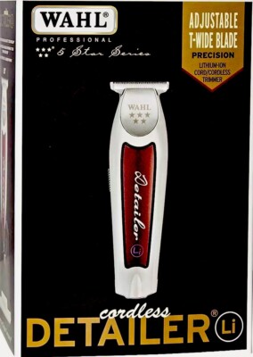 WAHL CORDLESS DETAILER LI EXTREMELY CLOSE T-WIDE BLADE 100 MIN RUN TIME  #08171