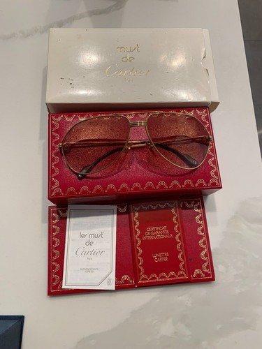 Must de Cartier Men's Premiere Pilot/Aviator Sunglasses - Picture 8 of 8