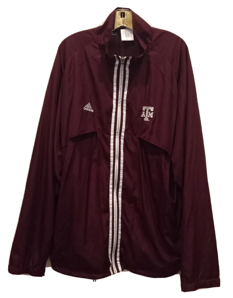 Maroon top adidas windbreaker