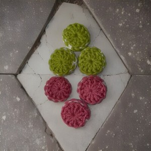 Crochet Cat Cookie Macaron Balls 6 pcs 1/2 Dozen Bulk Lot Cute Handmade Pet Toy