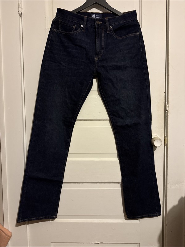 Men’s Gap Straight Leg dark Denim Blue Jeans 31 X 32