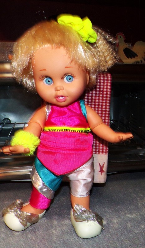 1990 Galoob BABY FACE Doll #7 So Innocent Cynthia Doll In Aerobics outfit