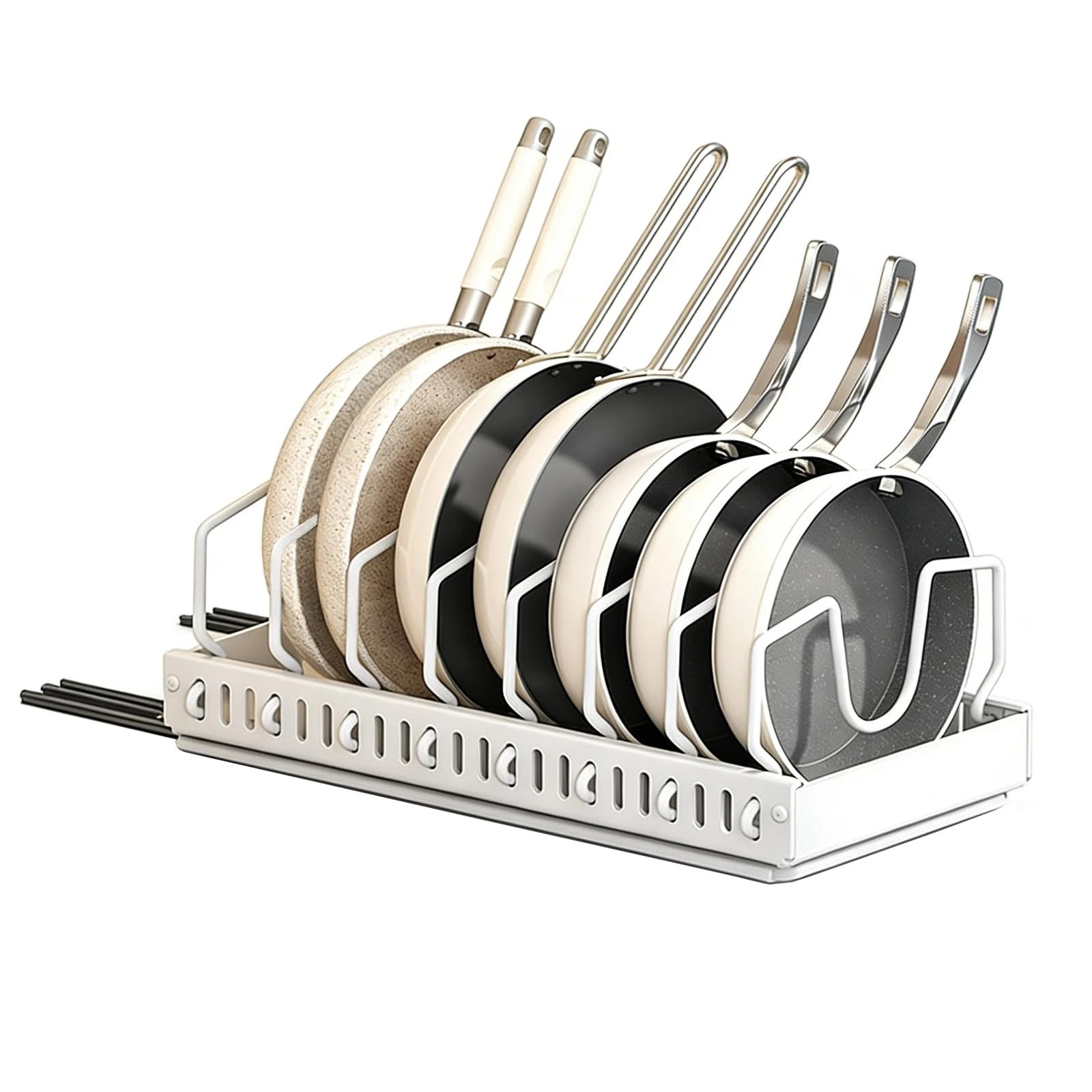 - Storage rack for pots, bowls, and pans under the cabinet, made of carbon st...