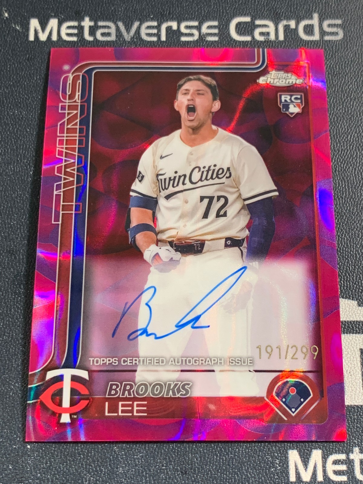 2025 Topps Chrome Brooks Lee RC Rookie Auto Magenta Purple Lava Lamp 191/299