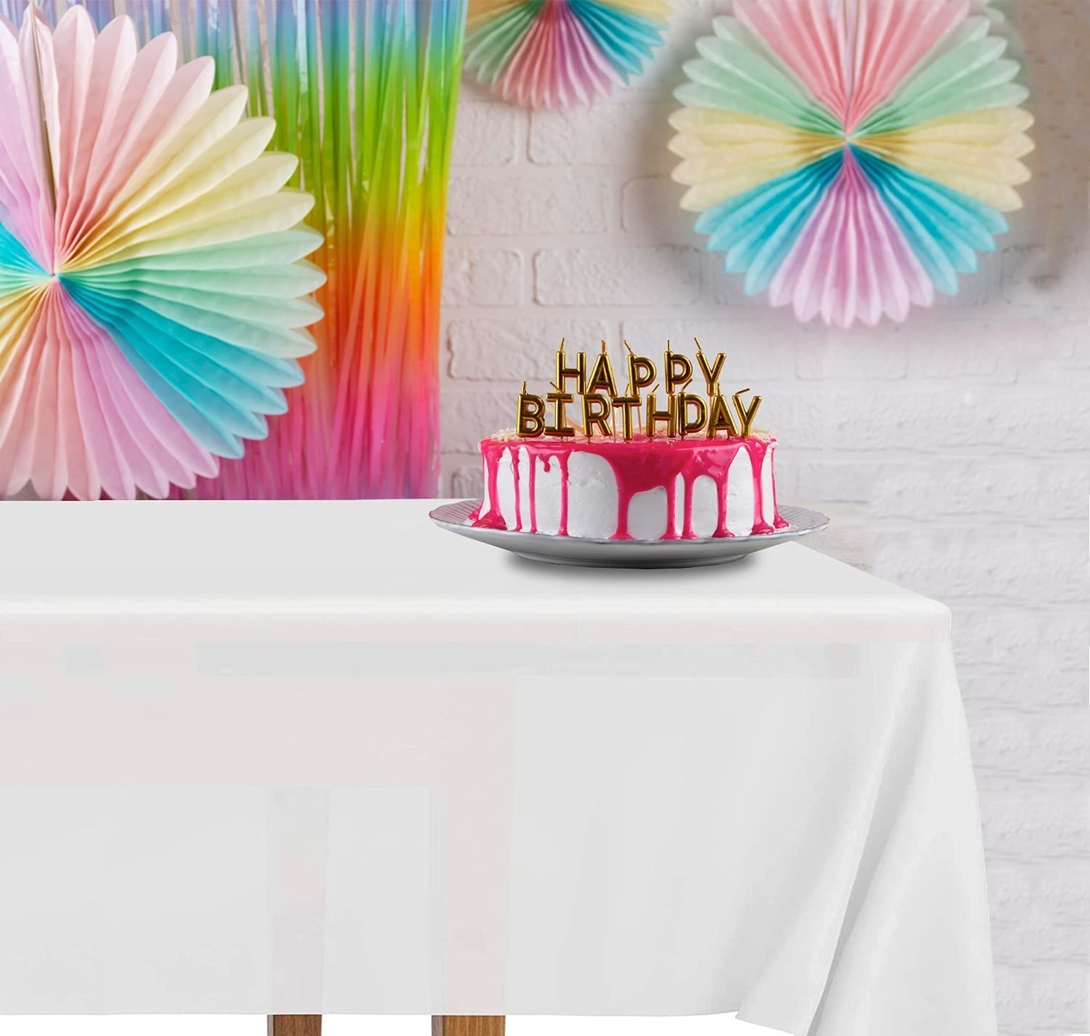 DecorRack 24 Pack Rectangular Tablecloths BPA-Free Plastic, 54 x 108 inch, Di...