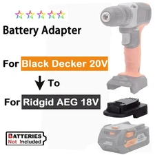NEW Adapter Converter For Ridgid Aeg 18V Battery to for Black*Decker 20V Tools