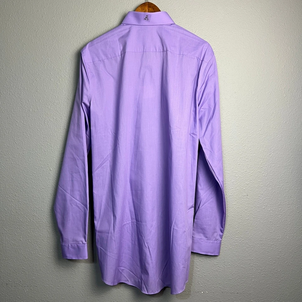 NUEVO CON ETIQUETAS JF J.Ferrar Camisa de Vestir Grande y Alta Para Hombres 16 1/2 36/37 Manga Larga Lavanda Foto 3 de 4
