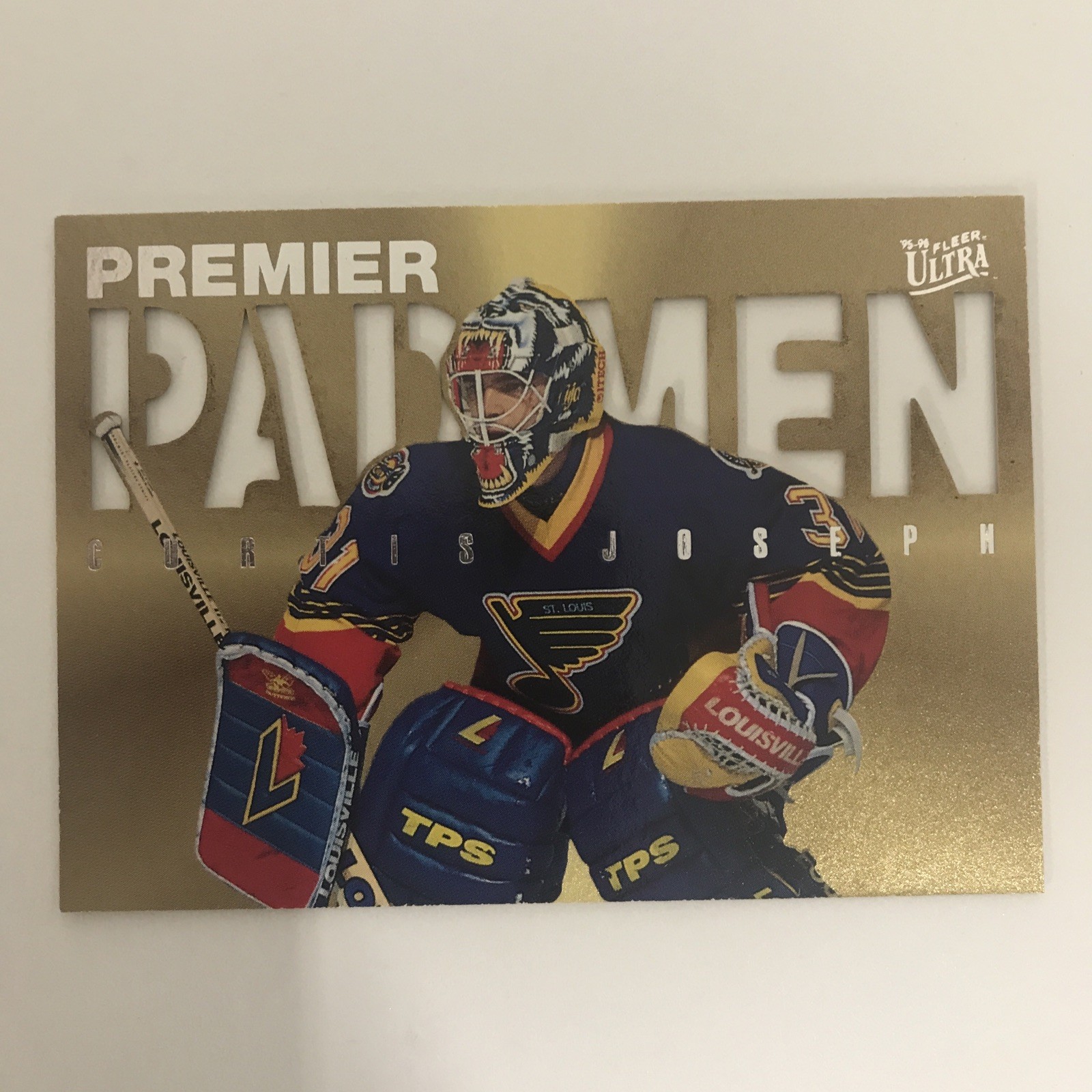 1995-96 Fleer Ultra Premier Pad Men Curtis Joseph #6/12 Blues - TCCCX