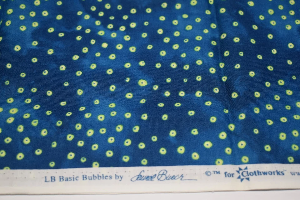 3 piece fabric lot CLOTHWORKS green blue MASHA D'YANS laurel burch 1/2 YARD EACH - Image 3 of 4