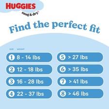 Huggies Snug  Dry Baby Diapers, Size 8 46 lbs , 96 Count 2 Packs of 48 