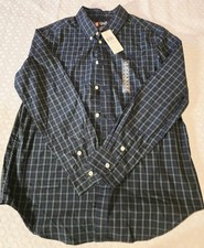 Chaps Youth Boys XL Plaid Log Sleeve Button Down NWT Shirt