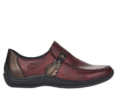 Rieker Womens Celia Leather Slip-on Walking Loafer Size 39 EU/8 US - EUC