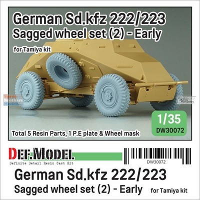 DEFDW30072 1:35 DEF Model Sd.Kfz.222/223  Sagged Wheel Set Early