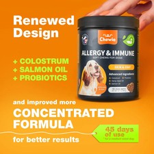 Dog Allergy Relief Chews Anti Itch Skin Salmon Oil Immune Support Dogs 180 CHEWS