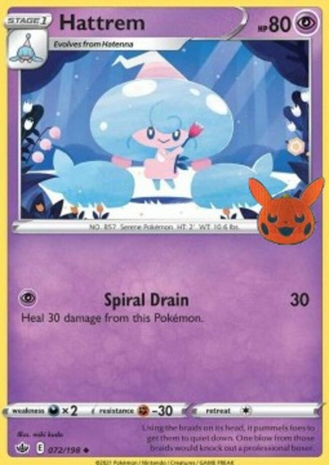 Hattrem - 072/198 - Promo (Near Mint) Trick or Trade Halloween Promo -  Pokémon
