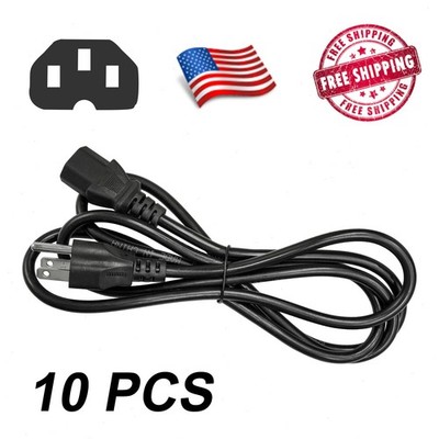 Lot of 100 Standard AC Power Cord Cable Desktop Monitor Computer PC 6ft IEC320