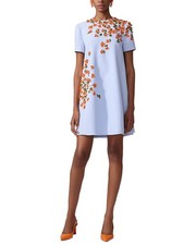 Carolina Herrera Embellished A-Line Dress Women's Blue 6