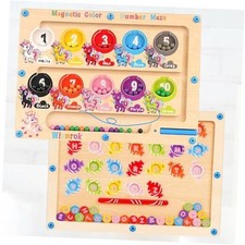2 in 1 Double Side Magnetic Color and Number Maze, Magnetic Alphabet Board