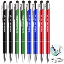 10x Metall Kugelschreiber Set Soft Touch Schwarz schreibend Farben Versand DE