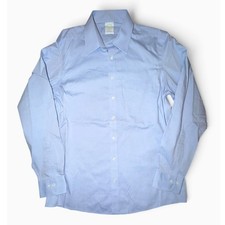 Brooks Brothers Milano Fit Non-Iron Dress Shirt Mens 16 34/35 Light Blue Cotton