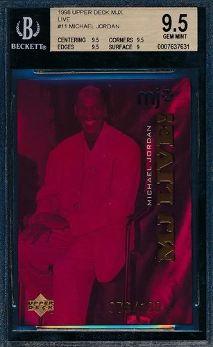 MICHAEL JORDAN 1998-99 UPPER DECK MJX LIVE #/100 BGS 9.5 GEM CARD #11!  POP 1!