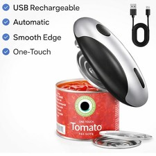 Abridor de latas eléctrico recargable USB | Abridor de bordes lisos automático de un solo toque |