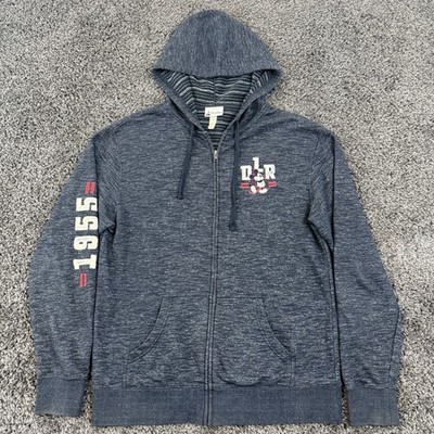 Disney Parks Mickey Mouse Full Zip Hooded Black Gray Jacket L Disneyland Resort