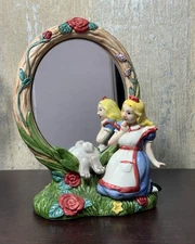 Fitz & Floyd Disney Alice Wonderland Through the Looking Glass double-sided Mirr