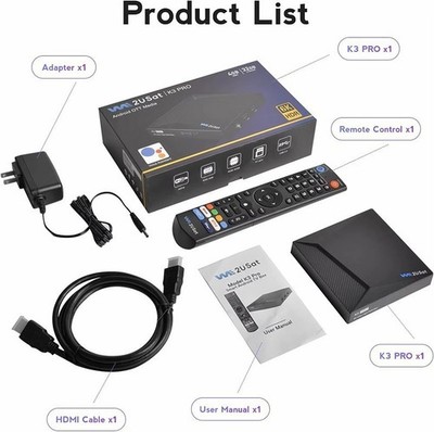 Super Box Vsee 6K We2USat K3 PRO Android TV Box Smart WiFi Voice Remote Radio US