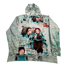 Anime Demon Slayer Graphic Hoodie Pullover Tanjiro Nezuko Manga Japanese Street