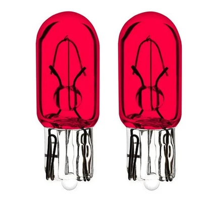 2x ampoule 12V 1.7W T6.5 W2.2x5.2D rouge wedge compteur tableau de bord voiture - Photo 1/2