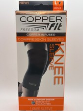 Copper Fit Large Copper Infused Compression Knee Sleeve Unisex 14-16 inch 1C